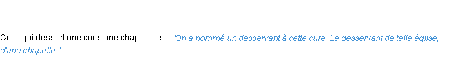 Définition desservant ACAD 1835