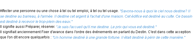 Définition destiner ACAD 1932