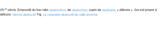 Définition destructif ACAD 1986