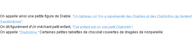 Définition diablotin ACAD 1798
