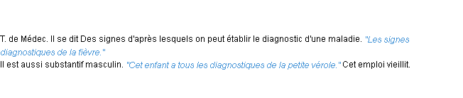 Définition diagnostique ACAD 1835