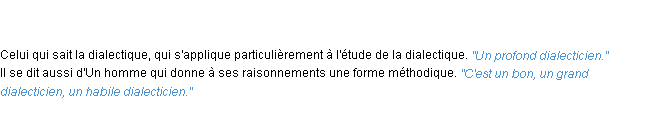 Définition dialecticien ACAD 1835