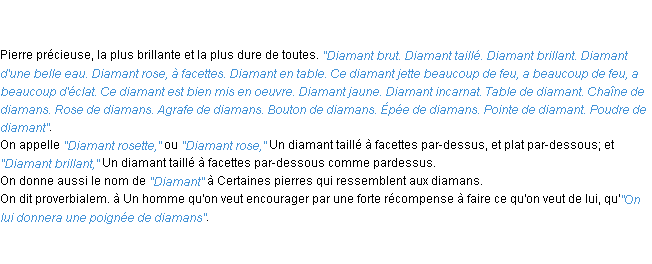 Définition diamant ACAD 1798