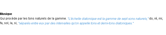 Définition diatonique ACAD 1932