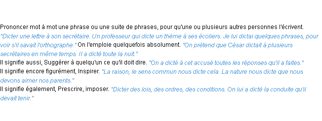 Définition dicter ACAD 1835