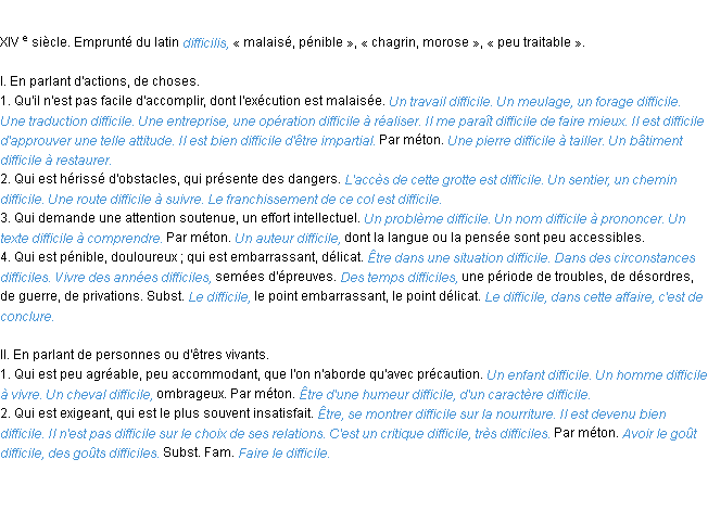 Définition difficile ACAD 1986