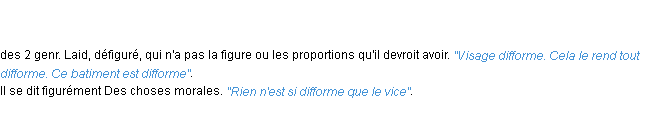 Définition difforme ACAD 1798