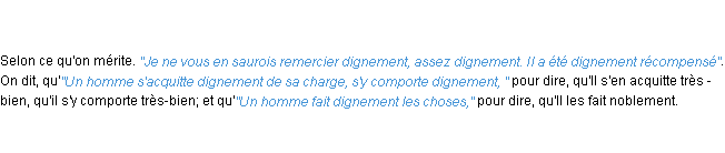 Définition dignement ACAD 1798
