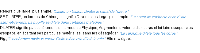 Définition dilater ACAD 1932