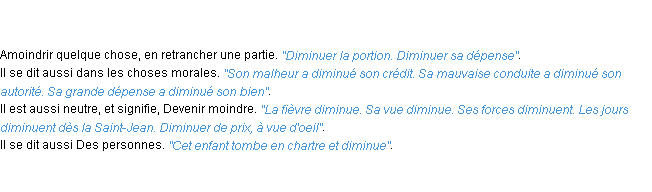 Définition diminuer ACAD 1798