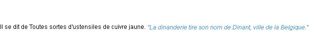 Définition dinanderie ACAD 1835