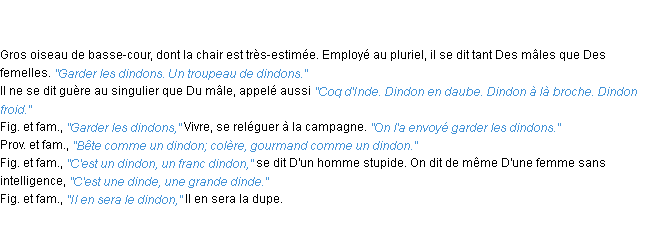 Définition dindon ACAD 1835