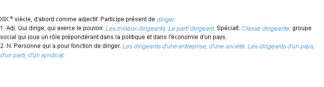 Définition dirigeant ACAD 1986