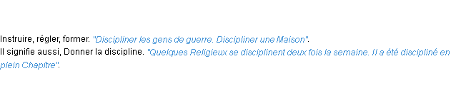 Définition discipliner ACAD 1798