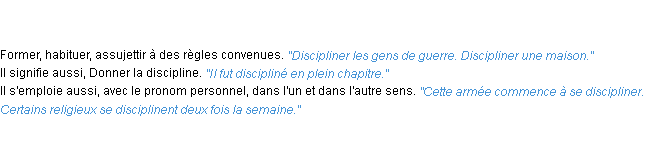 Définition discipliner ACAD 1835