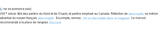 Définition discompte ACAD 1986
