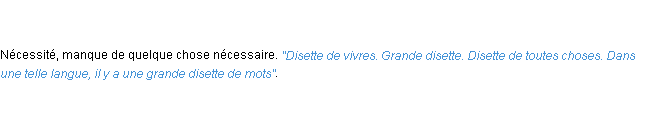 Définition disette ACAD 1798