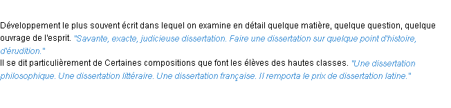 Définition dissertation ACAD 1932