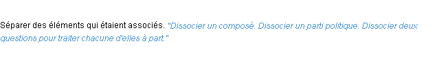 Définition dissocier ACAD 1932