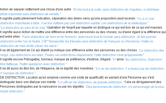 Définition distinction ACAD 1932