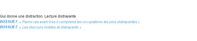 Définition distrayant Emile Littré
