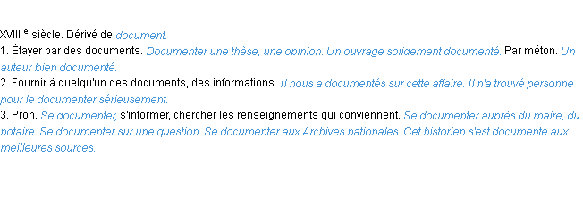 Définition documenter ACAD 1986