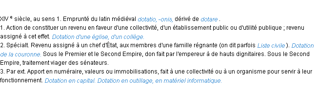 Définition dotation ACAD 1986