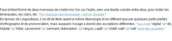 Définition doublet ACAD 1932