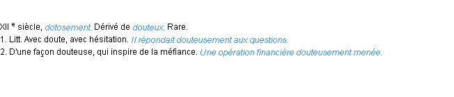 Définition douteusement ACAD 1986