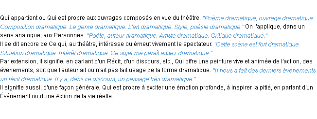 Définition dramatique ACAD 1932