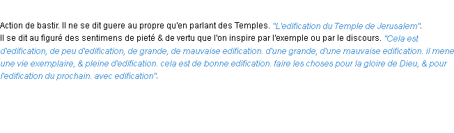 Définition edification ACAD 1694