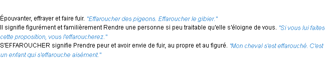 Définition effaroucher ACAD 1932