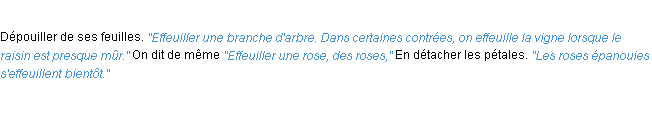 Définition effeuiller ACAD 1932