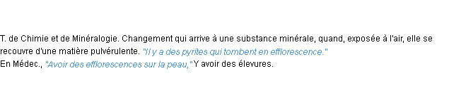 Définition efflorescence ACAD 1835