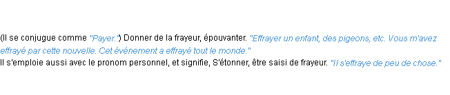 Définition effrayer ACAD 1835