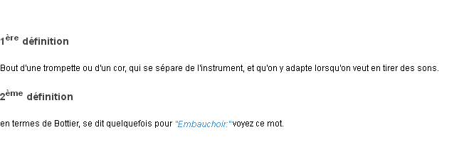Définition embouchoir ACAD 1835