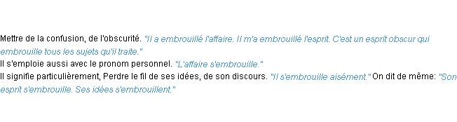 Définition embrouiller ACAD 1835