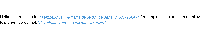 Définition embusquer ACAD 1835