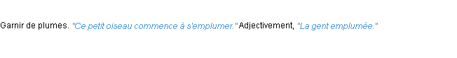 Définition emplumer ACAD 1932