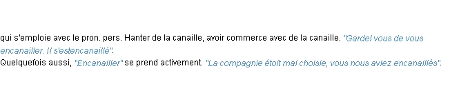 Définition encanailler ACAD 1798