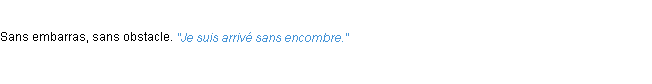 Définition encombre ACAD 1932