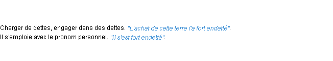 Définition endetter ACAD 1798