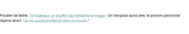 Définition enfariner ACAD 1835