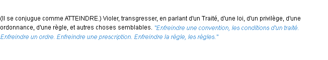 Définition enfreindre ACAD 1932