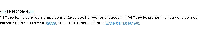 Définition enherber ACAD 1986