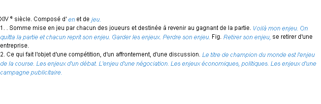 Définition enjeu ACAD 1986
