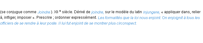 Définition enjoindre ACAD 1986