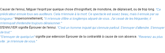 Définition ennuyer ACAD 1932