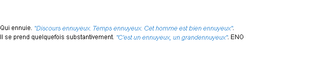 Définition ennuyeux ACAD 1798