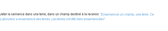Définition ensemencer ACAD 1798